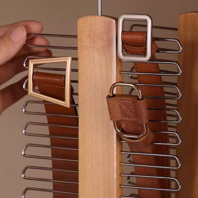 Krawatten-Aufhänger, 20 Stangen, Seidenschal, Gürtel-Organizer, Kleiderschrank, Holz-Aufbewahrung, Hängeregal, Aufbewahrungshalter für Schlafzimmer, Heim-Organizer