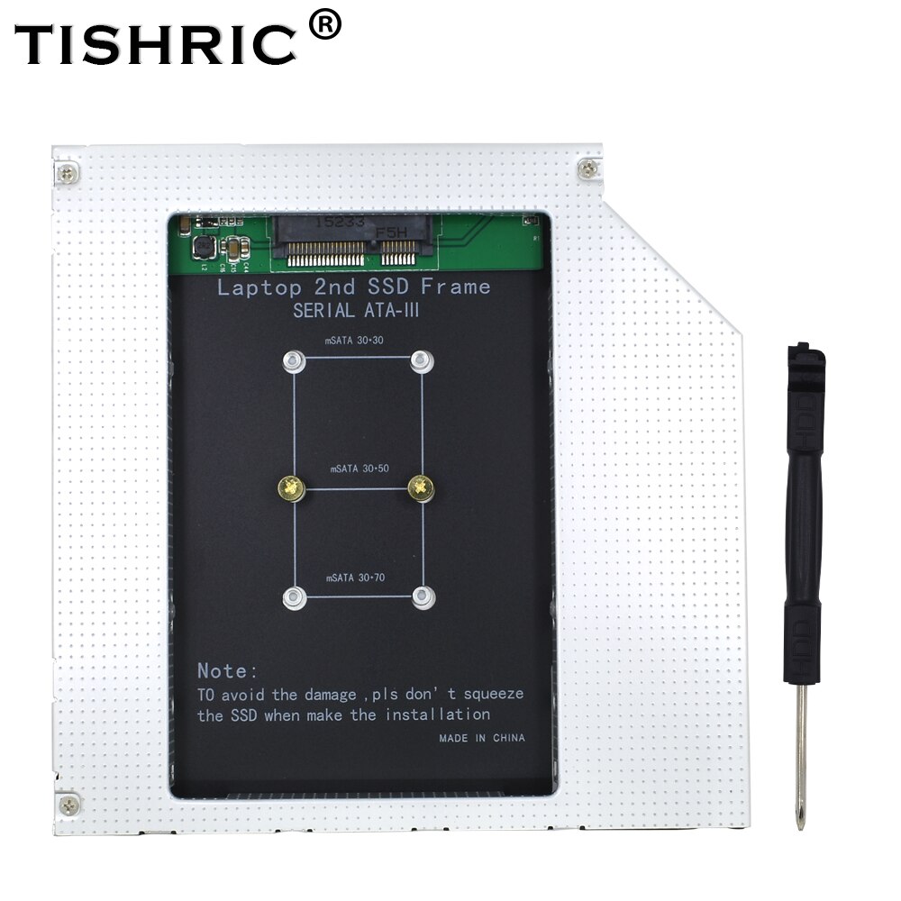 Tishric Hdd Caddy M2 Ngff/Msata Ssd Sata 3.0 2.5 "Caddy Ssd Case 9.5/12.7Mm harde Schijf Adapter Box Voor Laptop Dvd/CD-ROM: Msata to sata 12.7mm