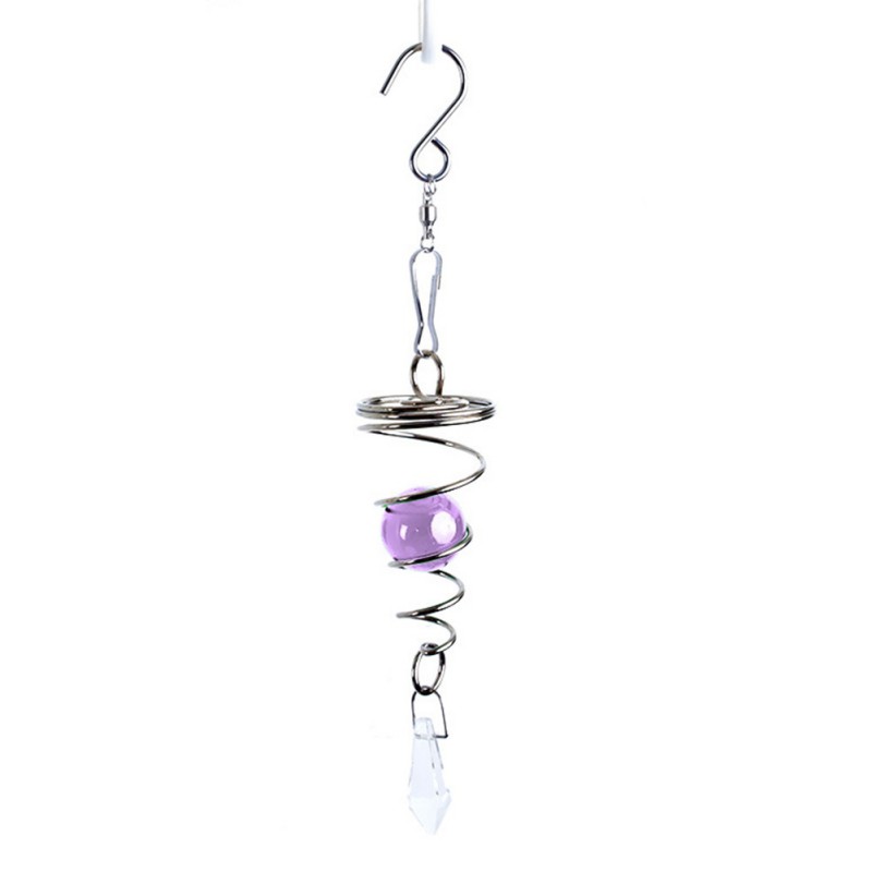 Carillons éoliens en cristal, boule de verre en spirale, queue de vent, pendentifs de fenêtre, décoration de chambre à coucher, décoration intérieure, pour filles