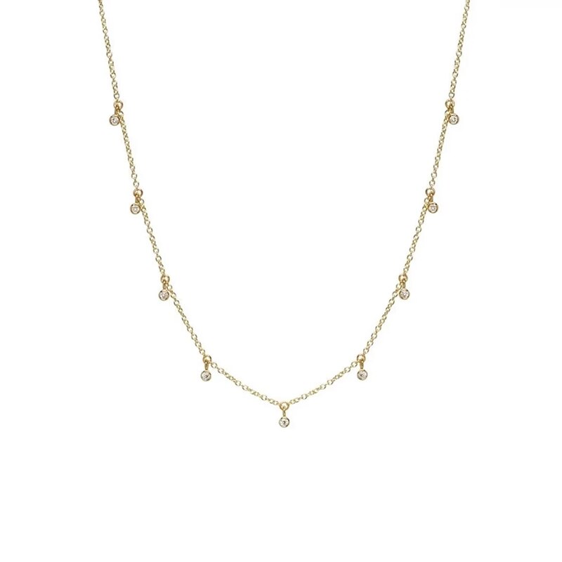 Helper collana con ciondolo a catena a maglie Mujer minimalista in argento Sterling 925 per regalo di compleanno per gioielli da donna per ragazze: gold color