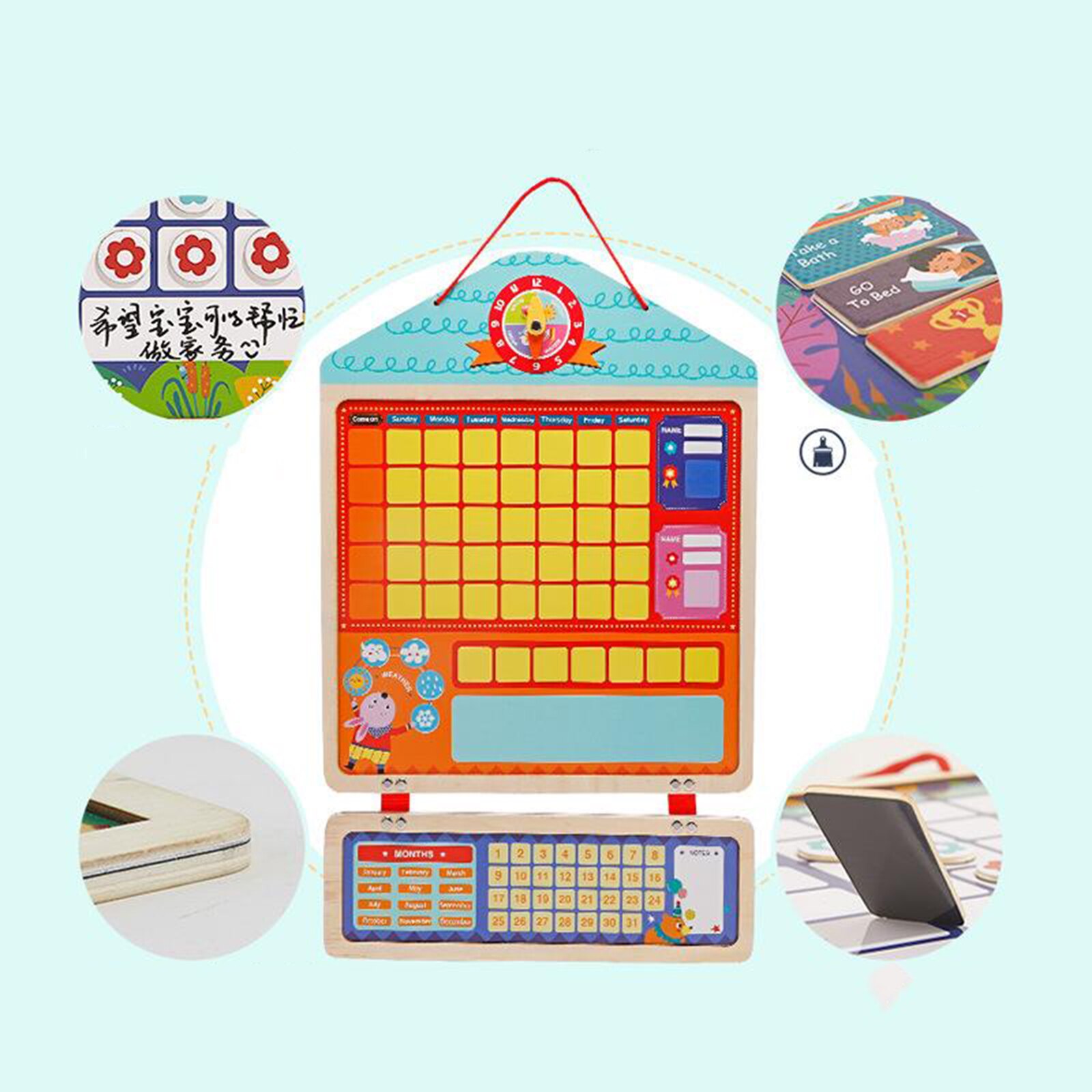 Mijn Magnetische Kalender Beloning Sticker Tijd Vel Leren Plan Goede Gewoonten Zelfdiscipline Kids Schema Voorschoolse Speelgoed