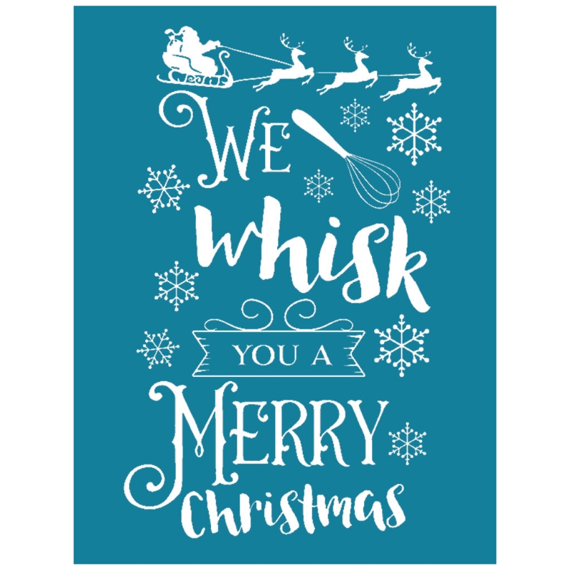 Wij Wensen U Een Vrolijk Kerstfeest Zelfklevende Zeefdruk Stencil Teken H3CF