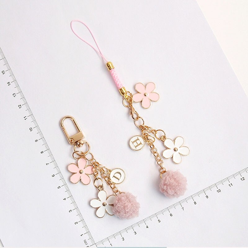 Cute Korean Smart phone Strap Lanyards for iPhone Samsung Keys Decoration Daisy Mobile Phone Strap Hang Rope Phone Charm