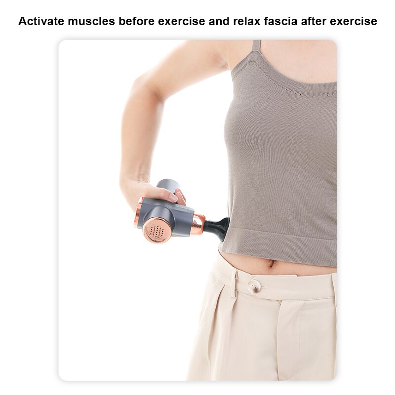 Mini USB Massage Gun Percussion Pocket Massager Electric Massage Gun Deep Muscle Fascial Massager Pain Relax With 4 Heads