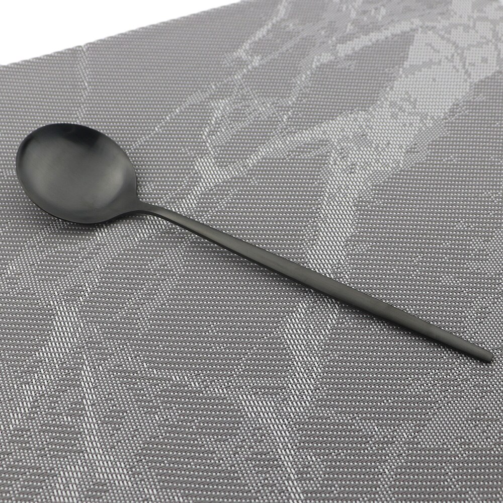 4 kpl/setti musta mattapintainen ruokalusikka aterimet 304 ruostumattomasta teräksestä valmistettua ruokailuvälinettä lusikka aterimet 7 väristä ruokailuvälinettä keittiön aterimet