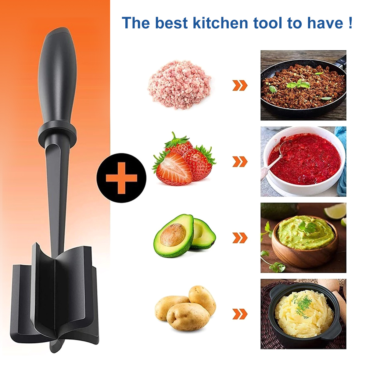 Multifunctional Meat Masher Heat Resistant Nylon Meat Chopper Tool Hamburger Chopper Potato Beef Separator Tool For Home Kitchen