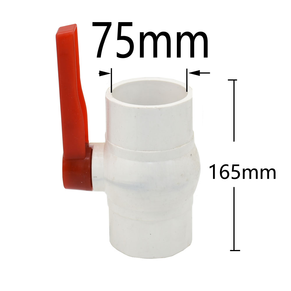 20/25/32/40/50/63/75mm Pipe PVC Valve Connector Water Pipe Fitting Melt Ball Valve Agriculture Garden Irrigation Fittings: 75mm