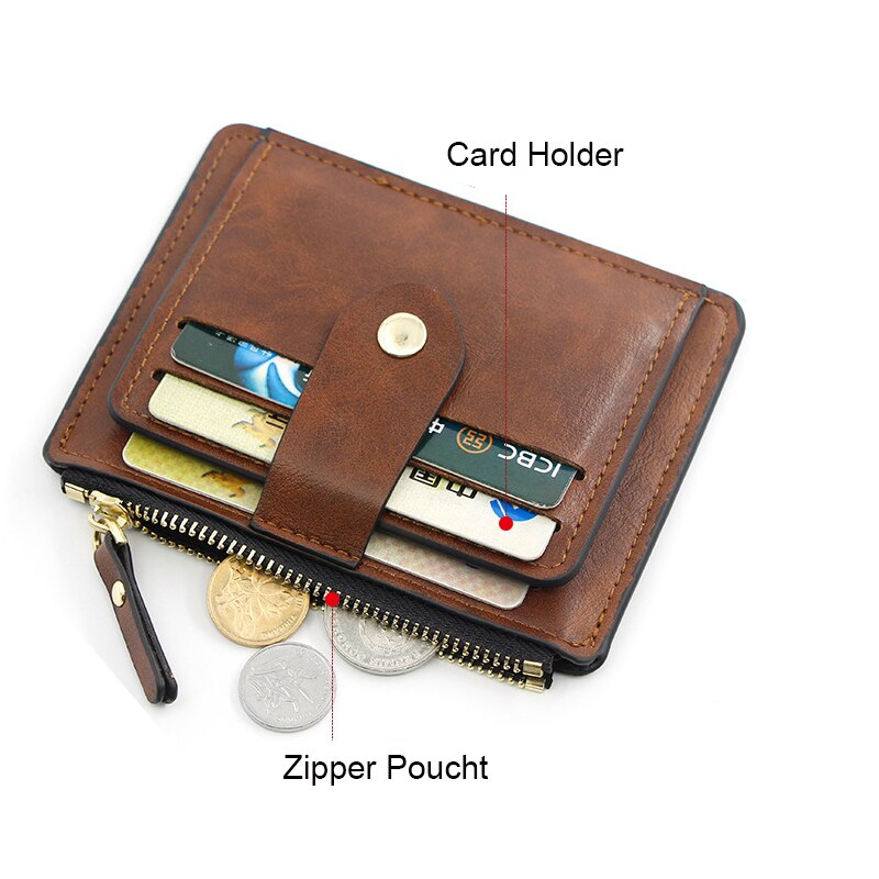 Porta carte di credito per uomo e donna portafoglio in pelle PU con tasca portamonete