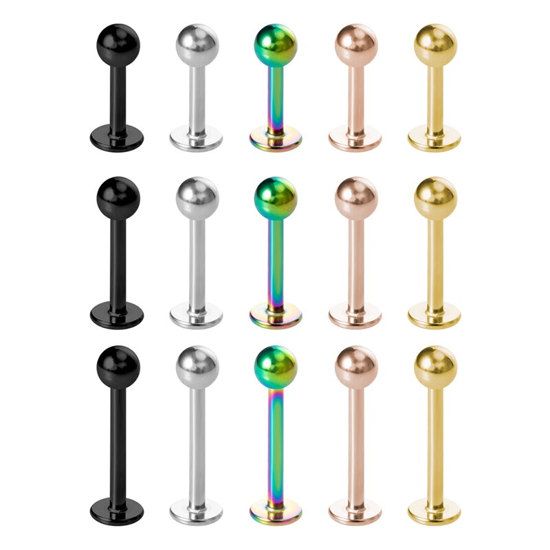 5Pcs Chirurgisch Staal Helix Earring Tragus Kraakbeen Piercing Lip Ring Labret Barbell Monroe Studs Piercing Sieraden Voor Vrouwen 16G
