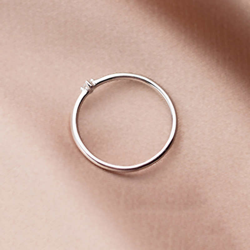 INZATT-anillo redondo de circón minimalista para mujer, Plata de Ley 925% auténtica, joyería fina para de cumpleaños, accesorios