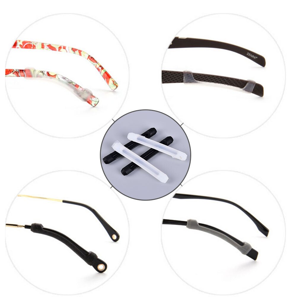 2Pairs Transparent Silicone Anti-slip Holder Ear Hook Sports Eyeglass Temple Tip For Glasses Accessories