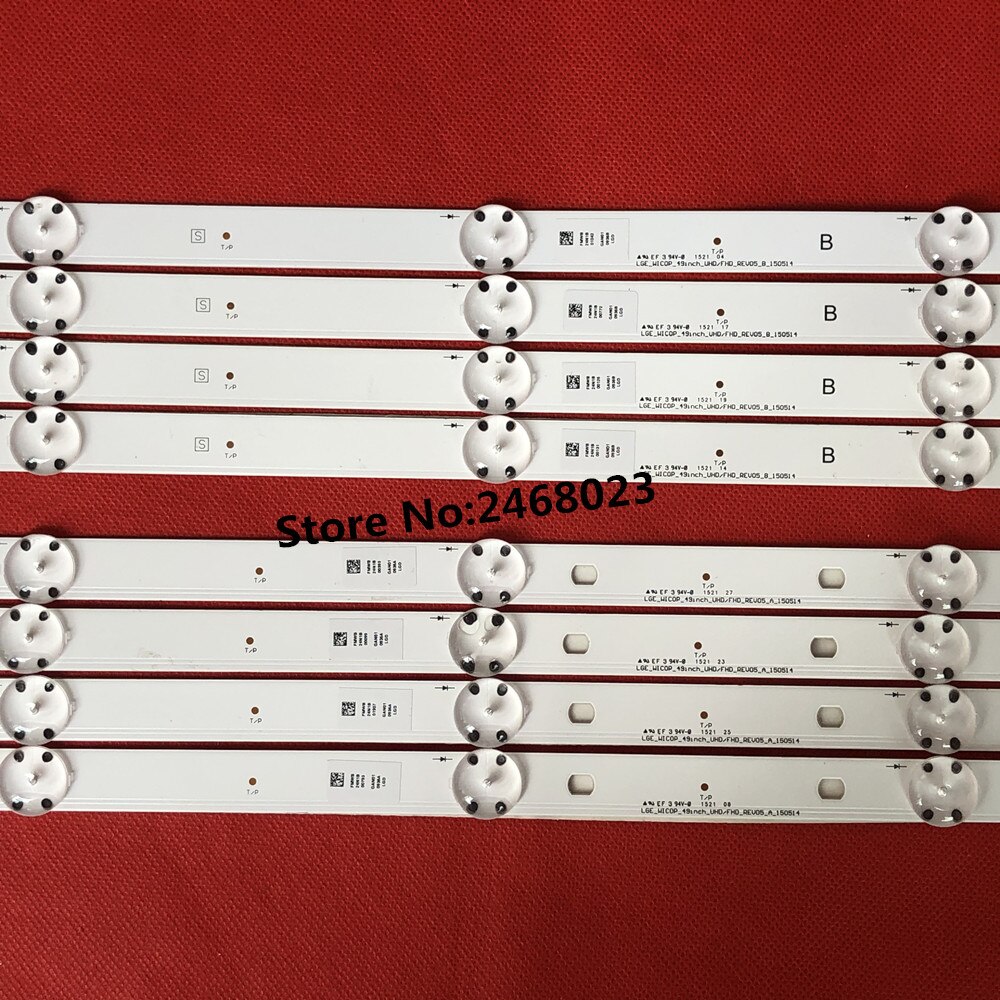 8 kpl led-taustavalonauhaa  lg 49 uh 610a 49 uh 6100 49 lf 5100 49 uh 6030 49 uf 640v 49 uf 6407 49 uf 640 49 lf 510v lge_wicop _49 inch_uhd