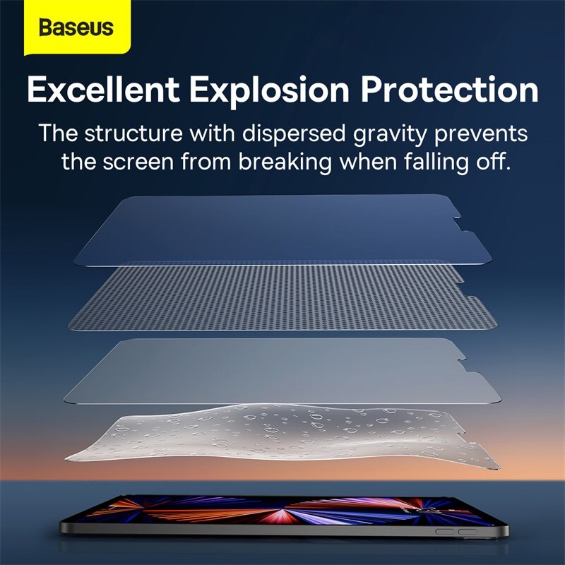 Baseus 0.3mm Tempered Glass Film  For iPad mini 4 5 6 Full Cover Screen Protector For iPad Pro Air Film Glass For iPad 7 8 9 Pad