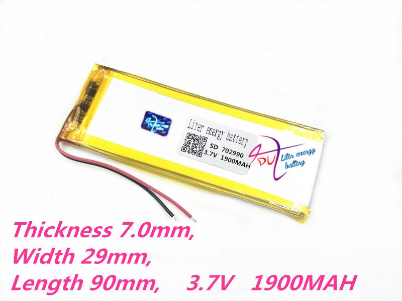 702990 3.7 v 1900 mah 703090 bateria recarregável li-po do lítio do polímero para o banco de potência do telefone móvel do pc da tabuleta de gps dvd e-book