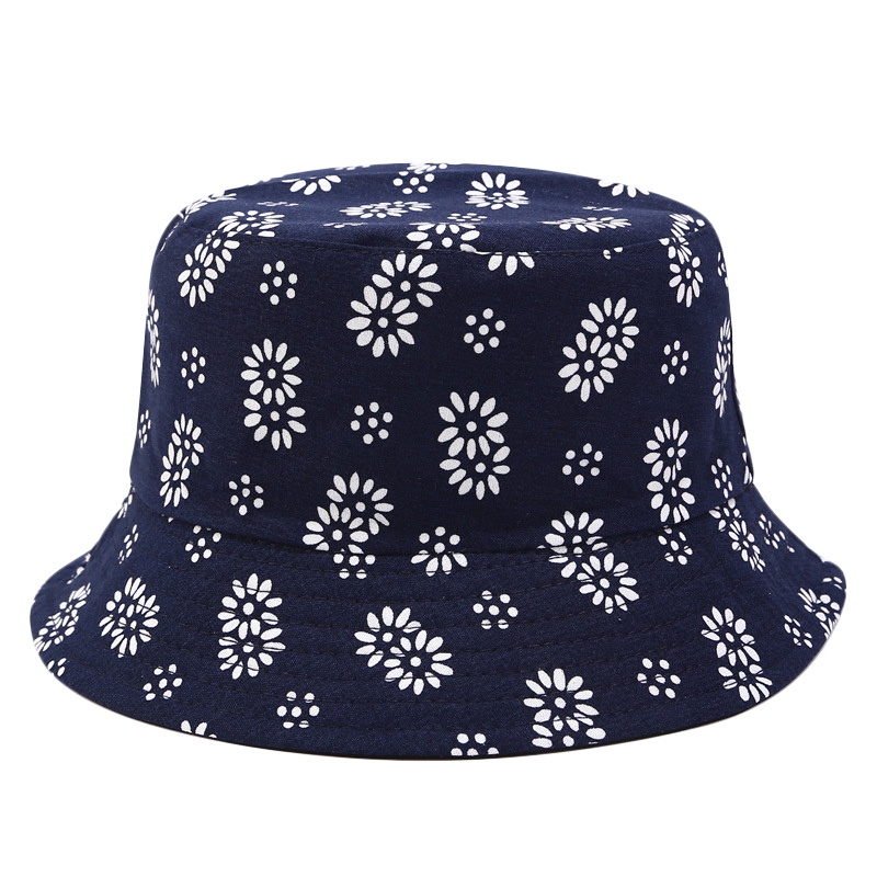 Two Sided Reversible Daisy Bucket Hat for Men Women Fisherman Hat Panama Bob Hat: Default Title