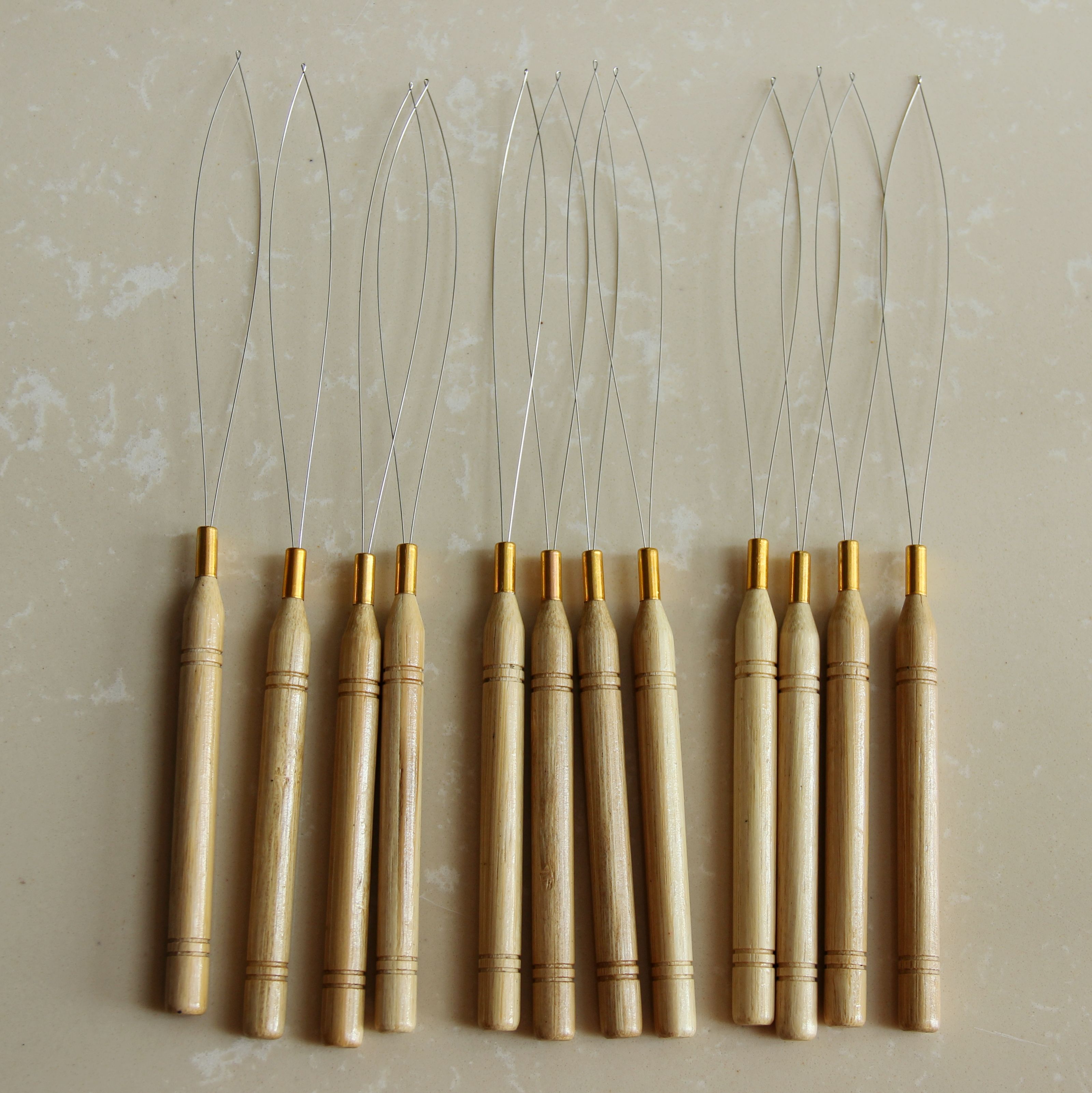 Micro Rings Loop Threader Treknaald Gebruikt met Haartang Kralen Micro Ring Haarverlengingsgereedschap Naald Haaknaaldlus