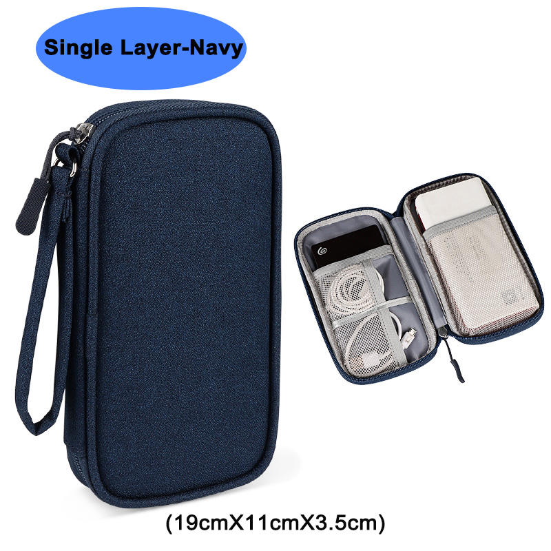 Waterproof Carrying Pouch Electronics Organizer Bag Travel Bag Universal Cable Organizer Electronics Storage Bag Accessories: vert militaire