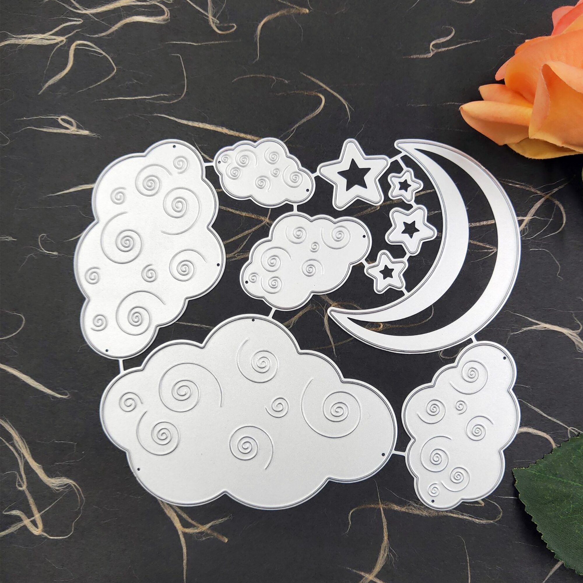 Night Sky Metal Cutting Dies Moon Star Cloud Stencil for DIY Scrapbooking Paper Card Decorative Craft Embossing Die