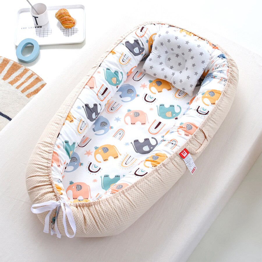 Baby Cradle Baby Cradle Newborn Mattress for Crib &amp; Bassinet Soft Multi Function for Thanksgiving: Elephant cotton