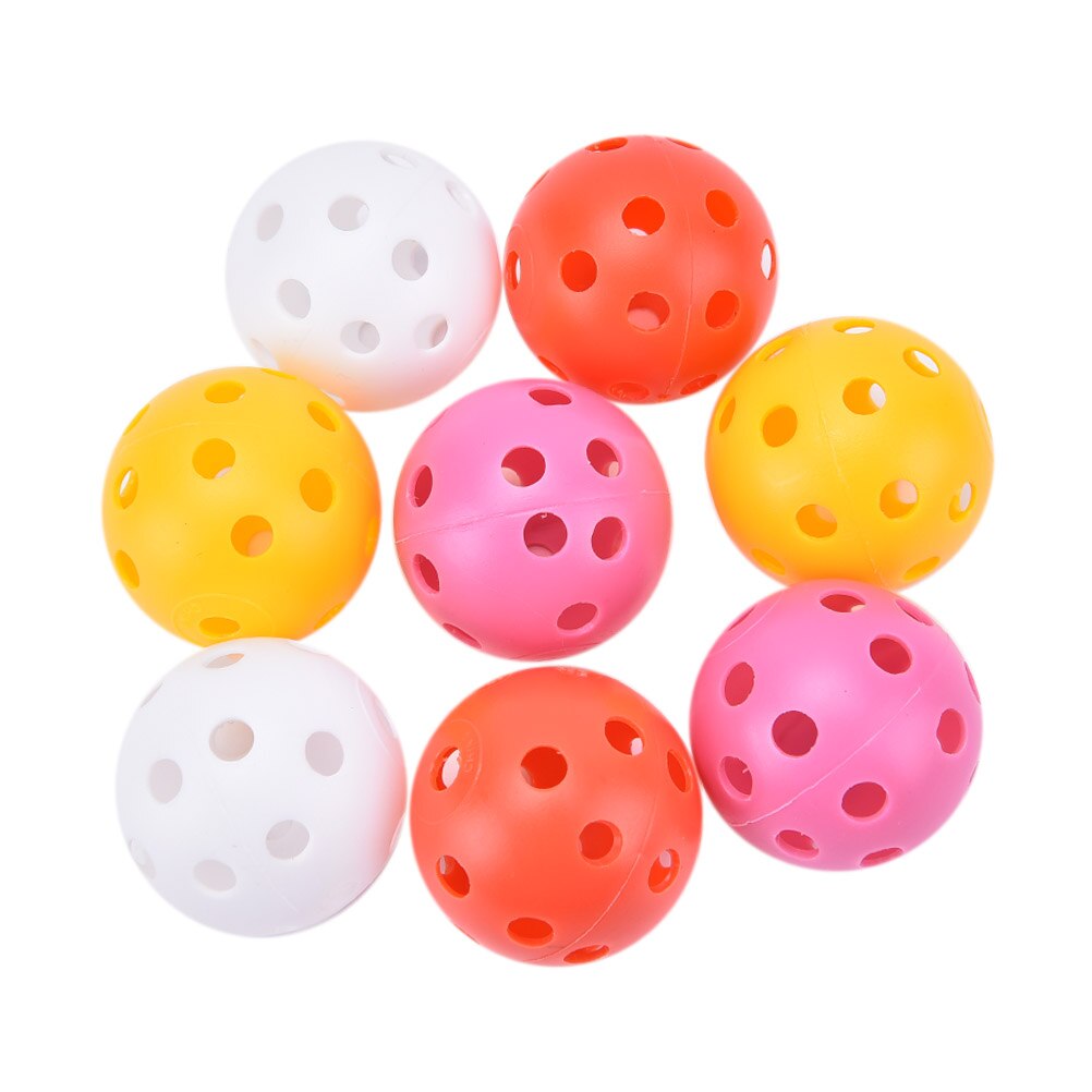 20Pcs/set Plastic Golf Balls Whiffle Airflow Hollow Golf Practice Training Sports Balls Random Color