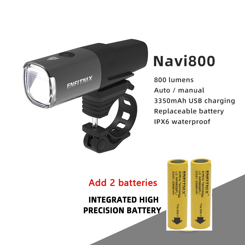 Enfitnix Navi800 Fietslicht Smart Fiets Led Koplamp Usb Oplaadbare Fietsen Voor Lamp Zaklamp Beugel Accessoires