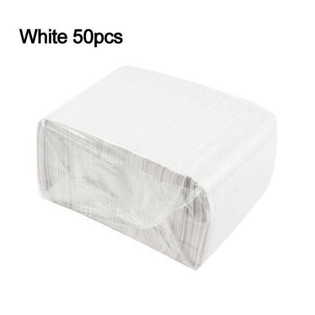 Mantel desechable para manicura, almohadilla de limpieza plegable para el cuidado de las uñas, resistente al agua, para manicura, 50 o 125 unidades: 50pcs white