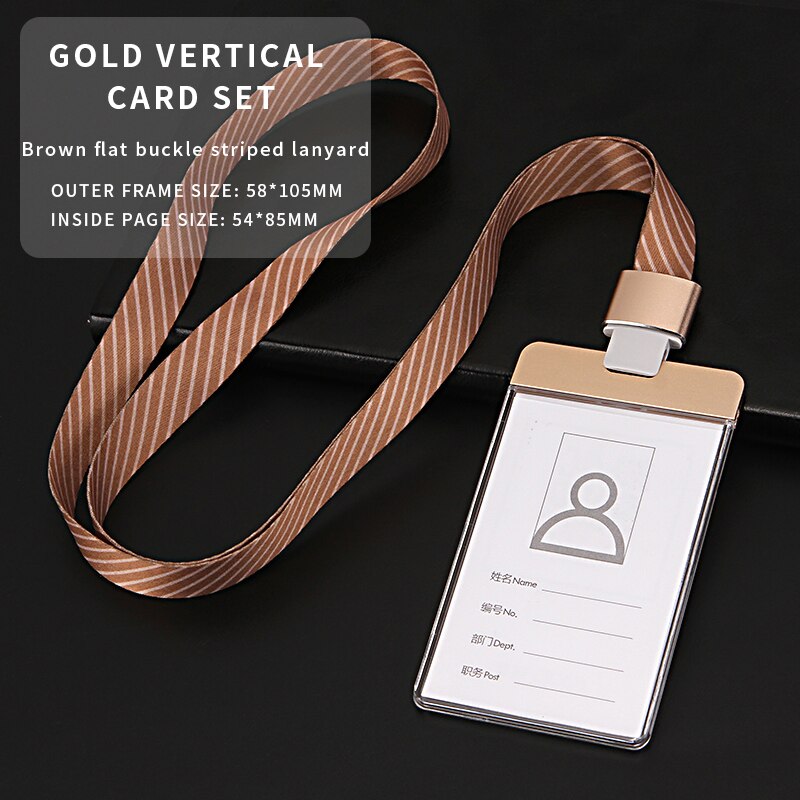 Anti-magnetisk kort kontor skole sygeplejerske adgangskort lanyard nøglering id kort holder aluminium legering akryl materiale: 9