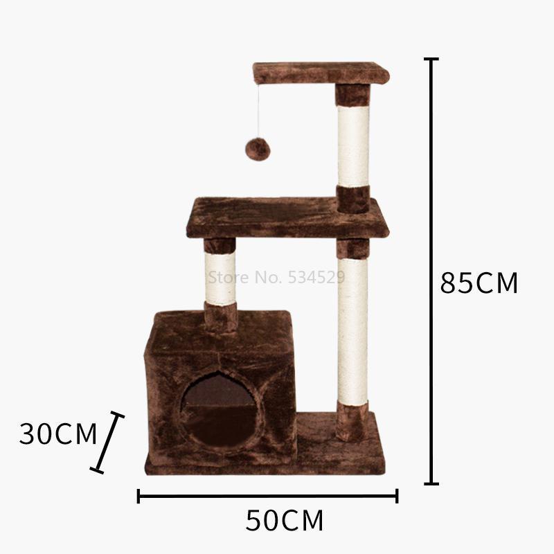 Cat climbing frame grabbing cat tree nest one cat grab column climbing frame small cat jumping platform with nest