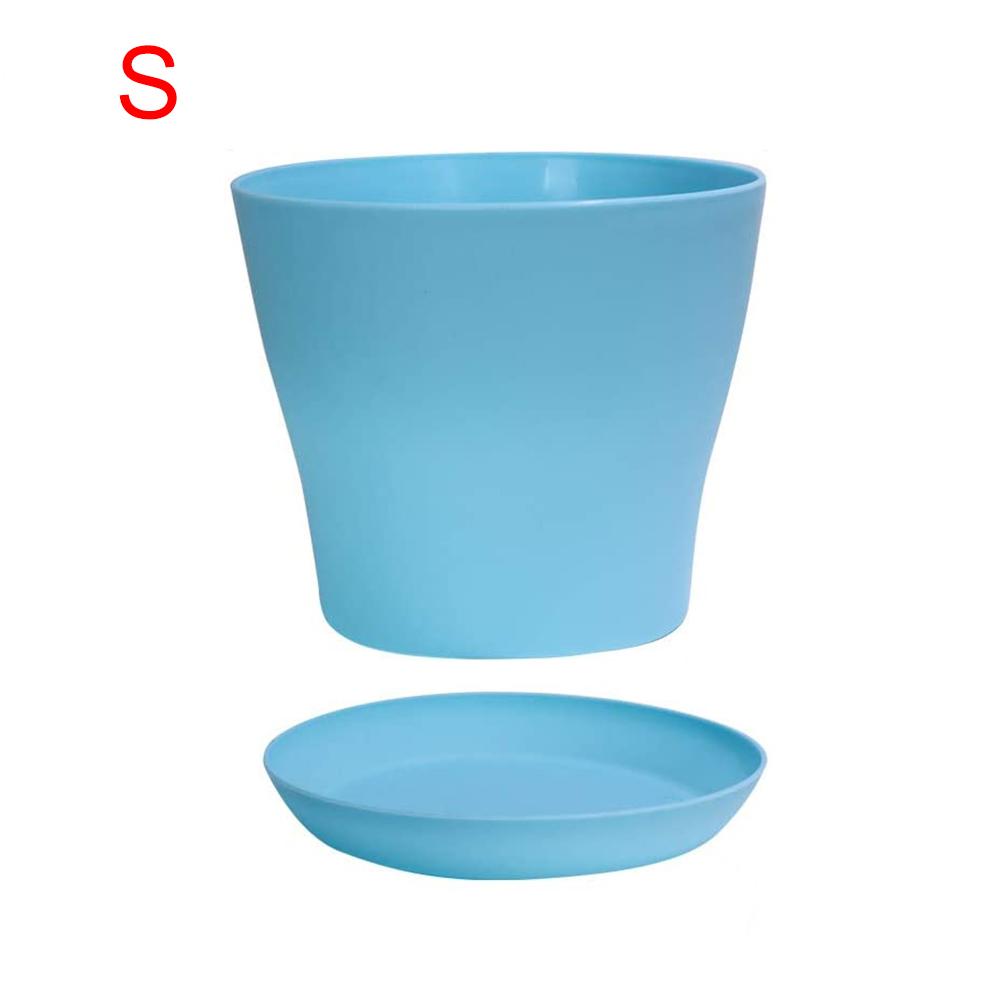 8PCS Plastic Planter Flower Plant Pots Gardening Containers: Blue