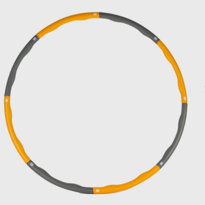 8 Knots Fitness Sport Hoop Yoga Waist Exercise Slimming Sport Hoop Removable Plastic Foam Hoop Massage Loop Fitness Equipment: YELLOW