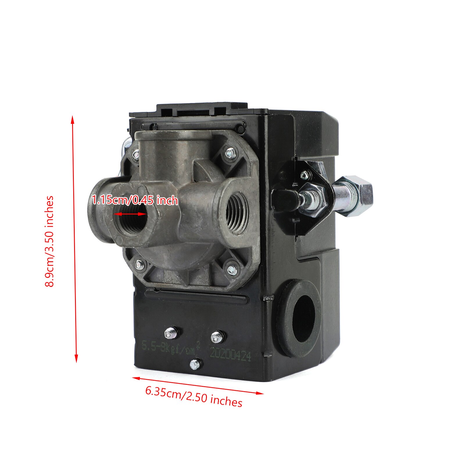 Areyourshop Pressure Switch Control Valve Air Compressor 90-120Psi 4 Port Heavy Duty 26 Amp