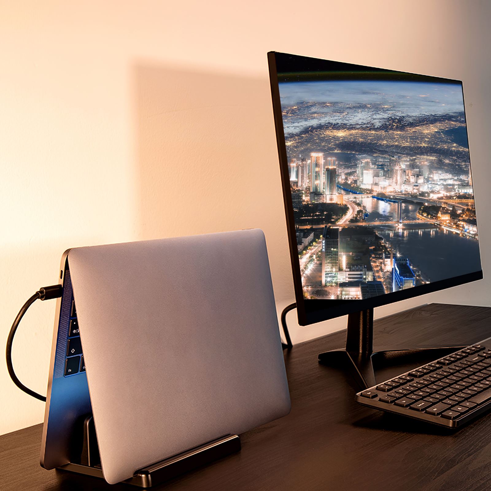 Vertical Laptop Stand For Macbook Air Pro 13 15 16 Desktop Aluminum Stand With Adjustable Dock Size For Notebook Stand