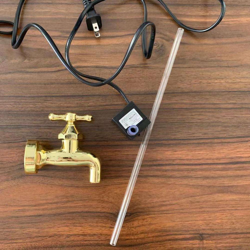 Tap Running Lights Onzichtbare Drijvende Kraan Fontein Kits Onzichtbare Vloeiende Uitloop Gieter Tuin Yard Fontein