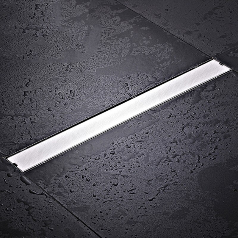 Linear Channel Floor Drain Gate Stainless Steel Deodorization Type Shower Bathroom Drain Cover Invisible Large Displacement Floo