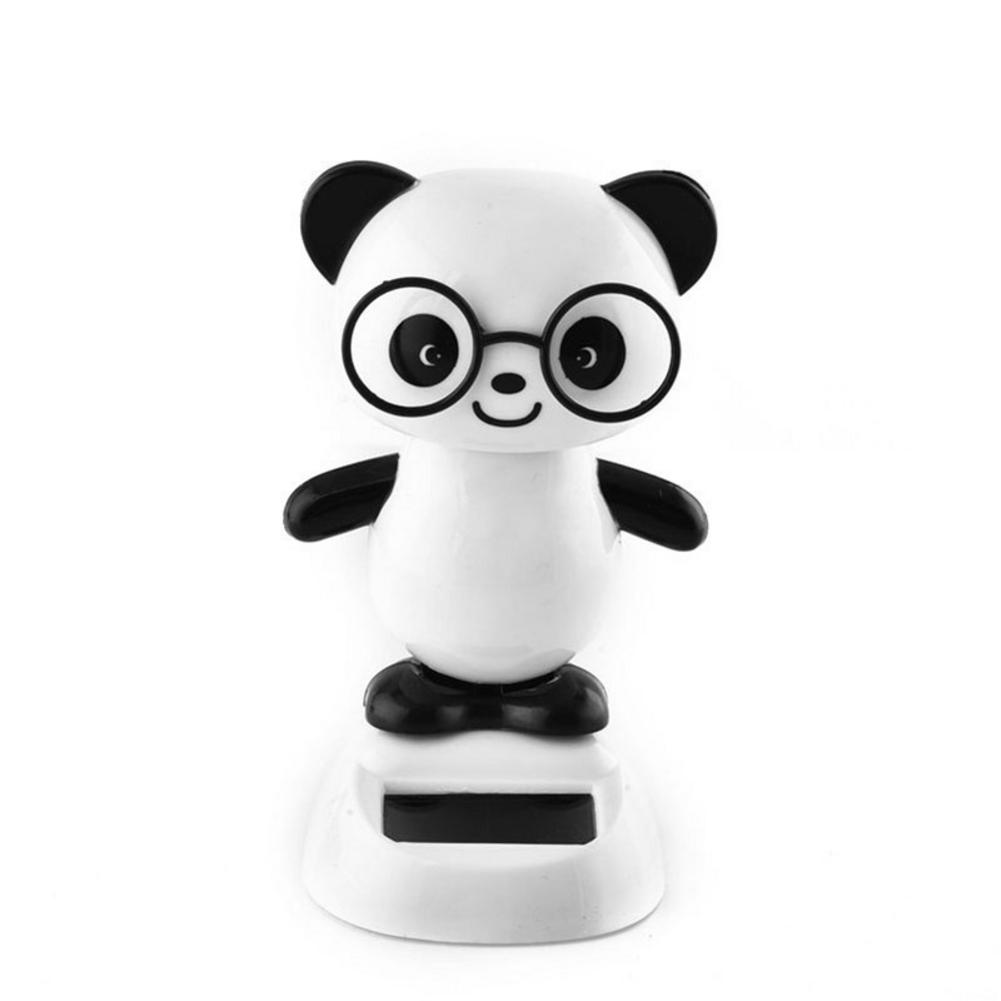 Solar Power Shaking Head Panda Frog Shake Head Cute Animals Toys For Car Interior Ornaments Car-Styling: C