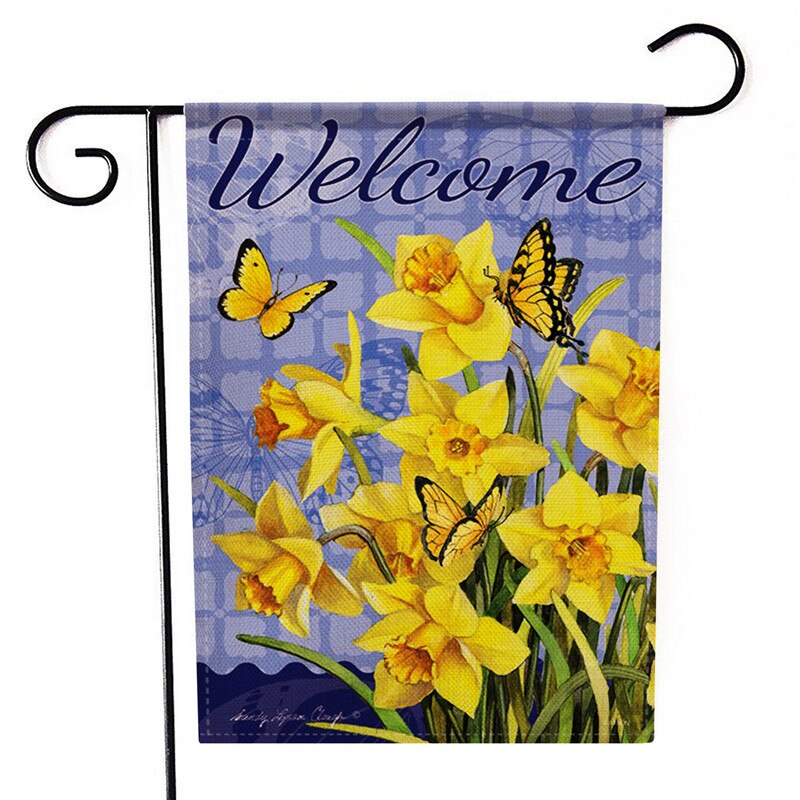 30x45cm Double Sides Garden Flags Birds Flowers Series Flax Banner Party Banner Flags DIY Festival Decoration Accessiories: 4