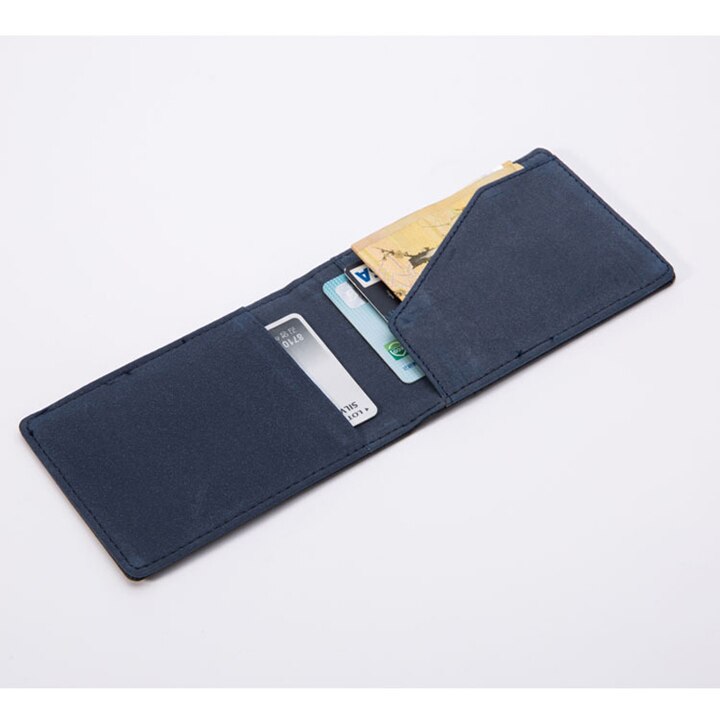 Koreansk pu tegnebog personlighed farverig klippose kort åben stor pengeseddel tegnebog: Blå