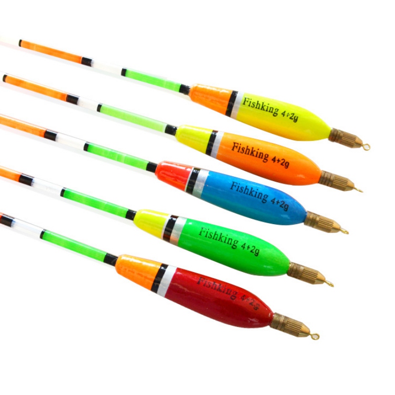 5 Pc Fishing Float With Copper Lead Balsa Wooden Buoy Float Bobber Cork Fishing Floating Drift Vertical Buoy Fishing Accessories