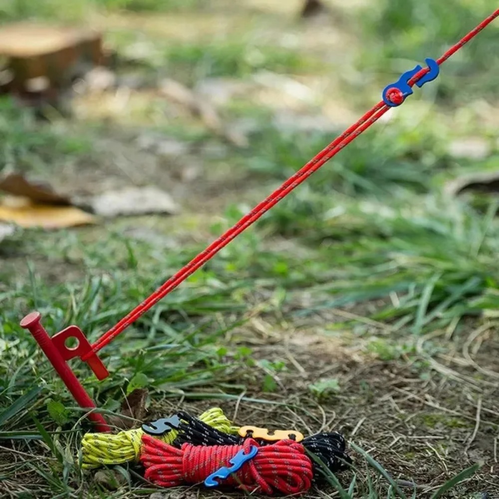 4 stuks reflecterende elastische scheerlijnen voor kamperen, met aluminium spanner, voor tent, zeil, luifel, outdoor wandelaccessoires.