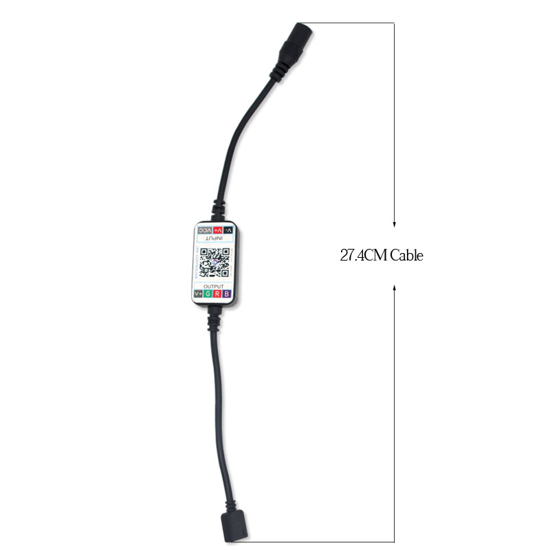 Controlador de música RGB para tira de luz Led, controlador de música RGB con Bluetooth, 12V, 24V CC, 5050, 4 pines, Mini control RGB, 5V-24V