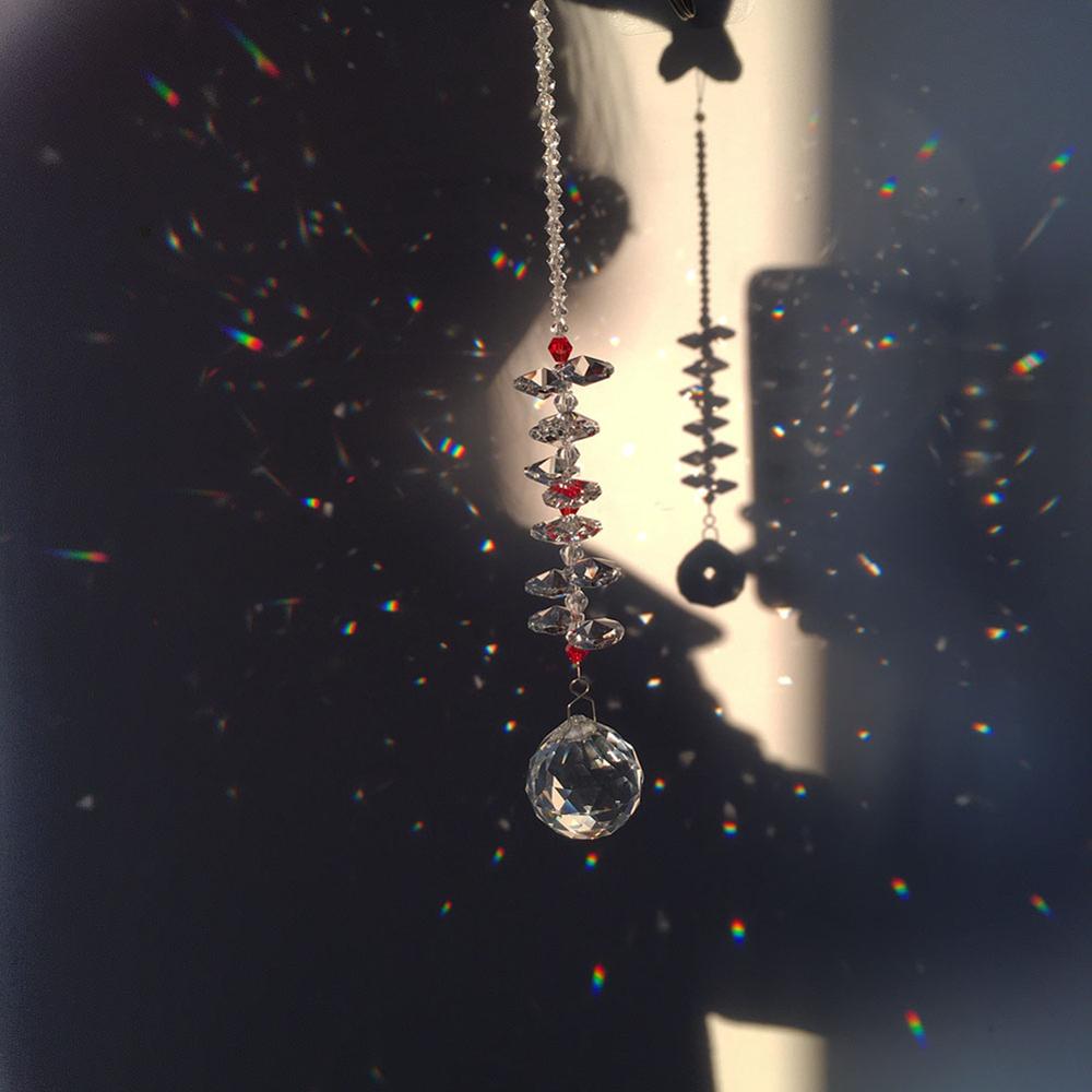 2PK 30mm/ Sets Hanging Crystal Suncatchers for Window Rainbow Maker sun catcher ,Garden Christmas Tree Decorations