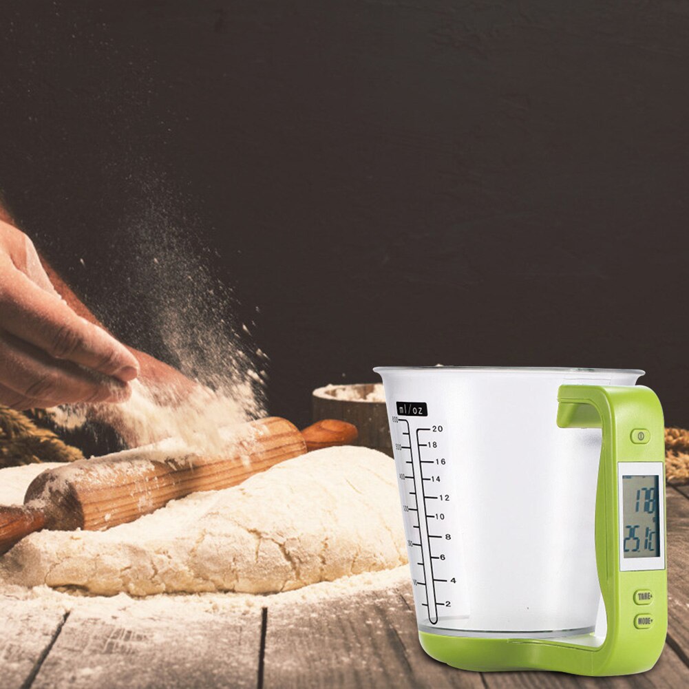 Kitchen Scales Digital Display Beaker Plastic Temperature Measurement Cups Electronic Tool Scale Large Capacity Measuring Tools