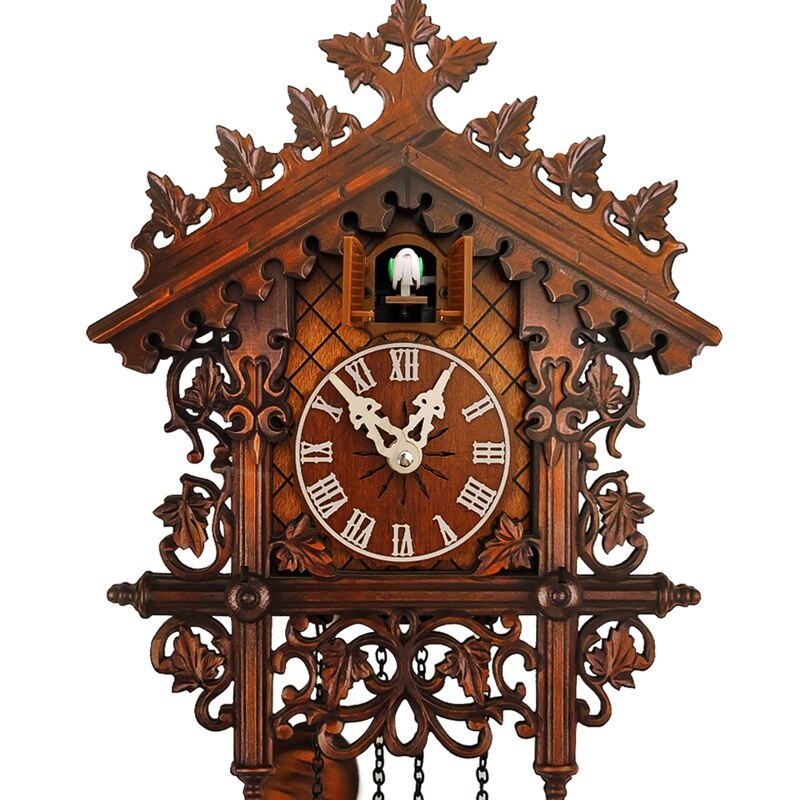 Wooden Hanging Wall Clock Bird Alarm Clock Cuckoo Clocks For Home Kid's Room Decoration