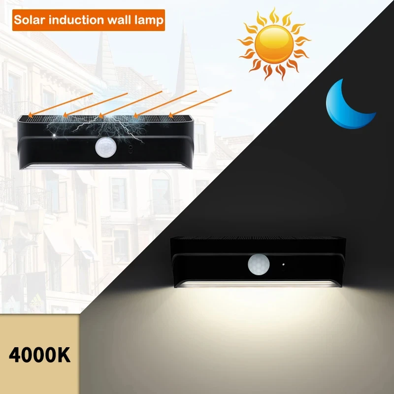 Sensor solcellelampe led udendørs vandtæt havelampe solcelledrevne væglamper trappehegn udendørs væglamper verandalampe 2w stk.: Kold hvid