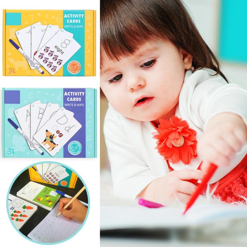 Alphanumeric Word Writing Cognitive Card Erasable Practice Handwritten Card Early Education Learning Toy