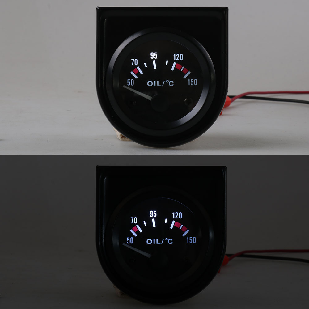 2"52mm Universal Car Oil Temp Gauge 50~150 Celsius LED Light Oil Temp Meter With Sensor TT101265
