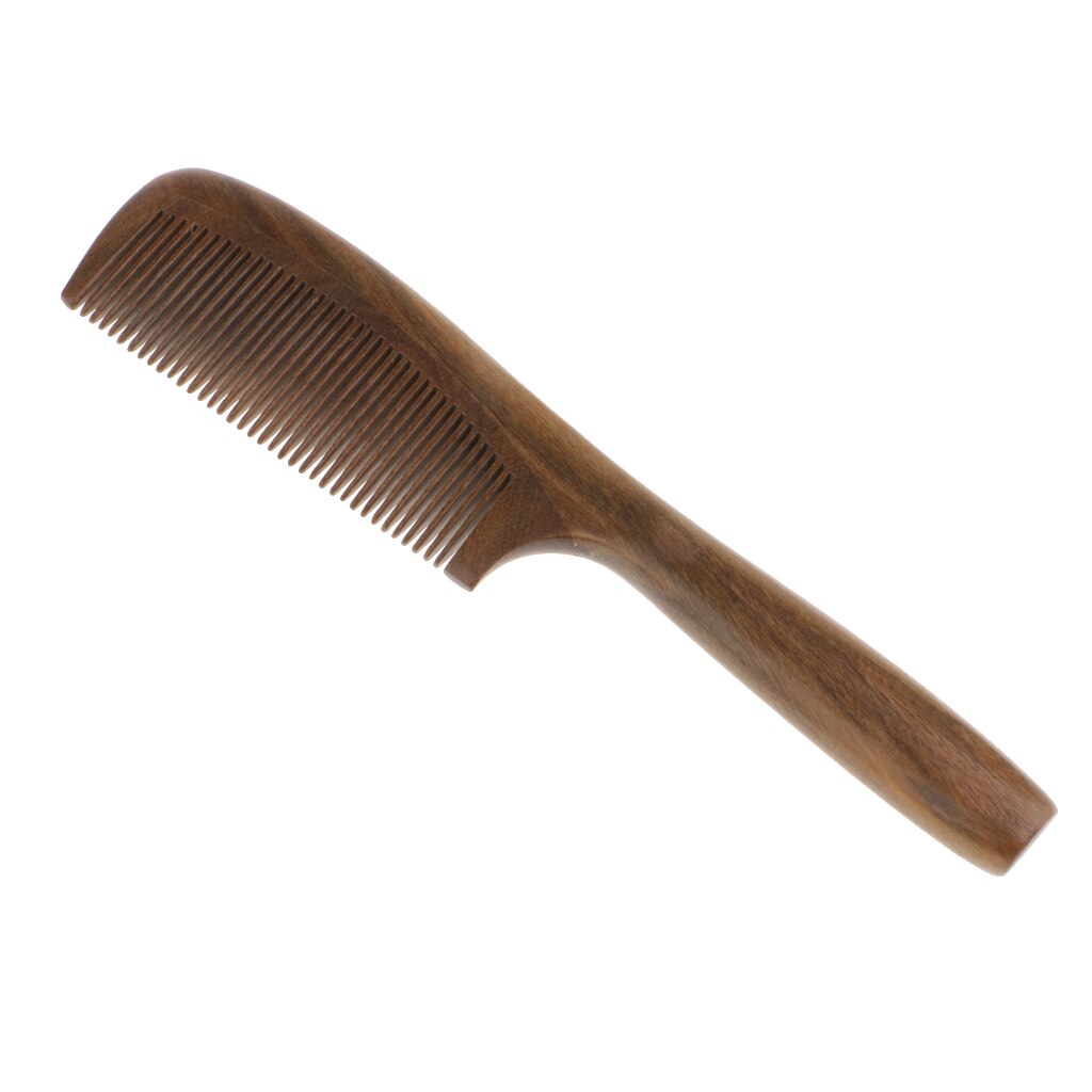 Pente de cabelo de madeira-não estática desembaraçar cuidados com o cabelo estilo-verde sândalo largo dente escova de pente de cabelo