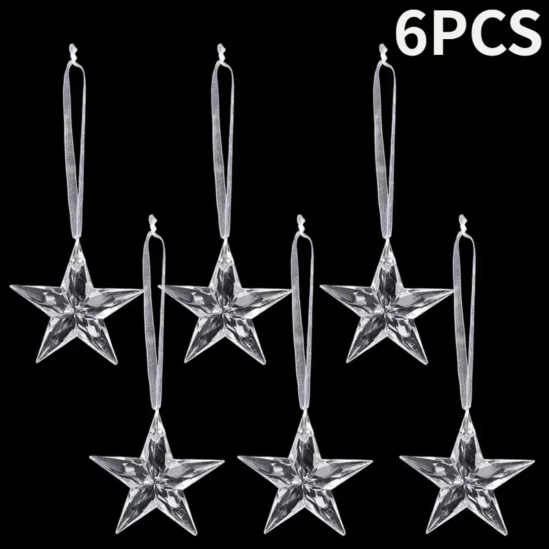 Joulu läpinäkyvä lumihiutale jääpuikko koriste tee-se-itse joulukuusi akryyli riipukset talvijuhla kodin roikkuva koristelu: Vaaleanvihreä