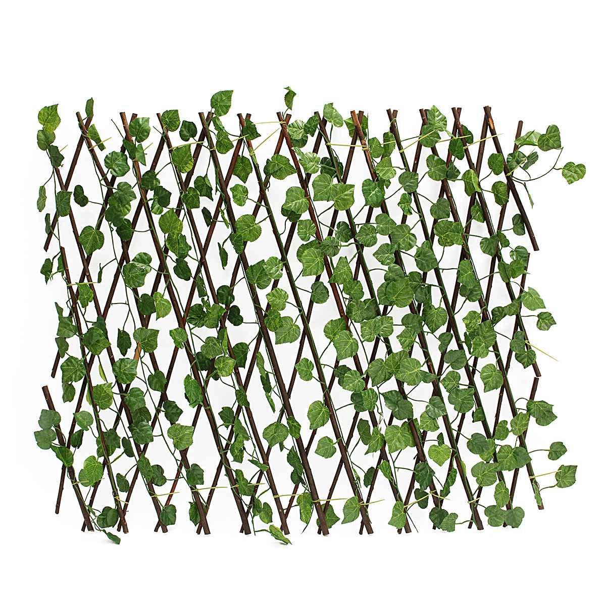 70cm Artificial Garden Trellis Fence Expandable Faux Ivy Privacy Fence Wood Vines Climbing Frame Gardening Plant Decor