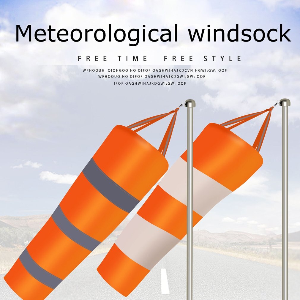 Three reflective strips thickened waterproof wind vane windsock Wind blowing Thick steel tube Waterproof Weather vane